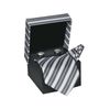 Tiekart cool combos monochrome striped tie+pocketsquare+cufflink Tiekart cool combos monochrome striped tie+pocketsquare+cufflink