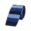Tiekart men blue striped knitted skinny slim tie Tiekart men blue striped knitted skinny slim tie