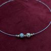 Tri Tone Textured Bead Choker necklace 