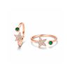Emerald Star Studded Rose Gold Toe Ring Set