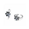 Midnight Blue Crystal Flower Toe Ring Set