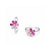 Multi-Pink Gemstone Petal Toe Ring Set