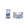 Pastel Camouflage Pattern Enamel Toe Ring Set