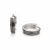 The Triple-Line Edge Silver Hoop