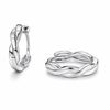 The Urban Ribbed Silver Hoop bali