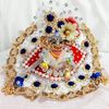 Partish Laddu Gopal Dress with Mukut and Patka l Ladoo Gopal Dress l Bal Gopal l Kanha Ji Thakur Ji Heavy Dress Size 0 1 2 3 4 5 6 7 8 (White, Size 1)