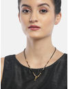 YouBella Black Gold-Plated Beaded Mangalsutra