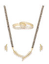 YouBella Black Gold-Plated Stone-Studded Mangalsutra Set with Bangles