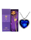 Valentine YouBella Jewellery Combo of Heart Crystal Pendant Necklace for Women and Girls and Gold Plated Rose Flower