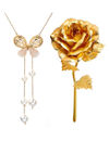 Valentine YouBella Jewellery Combo of Gold Plated Rose Flower and Necklace Chain for Girls/Women