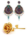 Valentine YouBella Jewellery Combo of Gold Plated Rose Flower and Stylish Earrings for Girls/Women