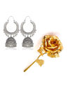 Valentine YouBella Jewellery Combo of Gold Plated Rose Flower and Stylish Jhumka Earrings for Girls/Women