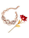 Valentine YouBella Jewellery Combo of Gold Plated Rose Flower and Charm Bangle Bracelet for Girls/Women