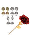 Valentine Gifts for Her : YouBella Jewellery Combo of Gold plated Rose Flower and Jhumka Earrings for Girls/Women