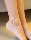 YouBella 18k Rose Gold Plated Butterfly Anklet for Women and Girls