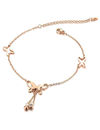 YouBella 18k Rose Gold Plated Butterfly Anklet for Women and Girls