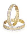 YouBella Stylish Traditional Jewellery Gold Plated and American Diamond Bangle Set for Women (Golden)(YBBN_91087_2.4)