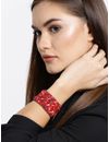 YouBella Valentine Gifts Jewelry Crystal Beads Studded Bangle Kada Red Bracelet for Girls and Women