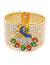 YouBella Jewellery Traditional Gold Plated Pearl Studded Peacock Bracelet Bangle for Girls and Women