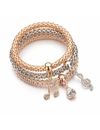 YouBella Crystal Bracelet Bangle Jewellery for Women(Silver and Rose Gold)