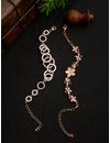 YouBella Rose Gold Crystal Gold plated Floral Bracelets for Women Girls