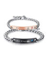 YouBella Valentine His or Hers Matching Set Queen King Titanium Stainless Steel Couple Bracelet Rings for Girls/Women's