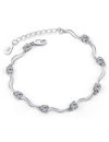 YouBella Stylish Latest Design Crystal Jewellery Silver Plated Charm Bracelet for Women (Silver) (YBBN_91646)