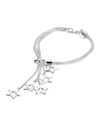 YouBella Silver Plated Crystal Bracelet Bangle Jewellery For Girls and Women (Stars)