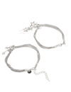 YouBella Women 2 Silver-Toned Silver-Plated Kada Bracelet