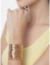 YouBella Stylish Latest Design Bracelet Jewellery Gold Plated Cuff for Women (Golden) (YBBN_91677)