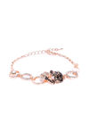 YouBella Peach-Coloured Rose Gold-Plated Stone-Studded Link Bracelet