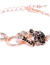 YouBella Peach-Coloured Rose Gold-Plated Stone-Studded Link Bracelet