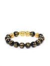 YouBella Black Gold-Plated Beaded Elasticated Dragon Shaped Bracelet