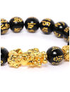 YouBella Black Gold-Plated Beaded Elasticated Dragon Shaped Bracelet
