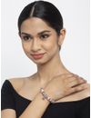 YouBella Jewellery Girls/Women's Silver Plated Stylish Latest Crystal Bracelet Bangle Jewellery (Pink)