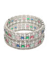 YouBella Jewellery Stylish Silver Plated Multi-Color Stone Studded Bangles for Girls and Women