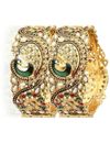 YouBella Jewellery Dancing Peacock Traditional Antique Gold Plated Bangles for Women