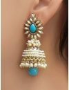 YouBella Jewellery Traditional Copper Bollywood Style Pearl earrings Jhumki/Jhumka Earrings for Girls and Women (Blue)