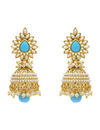 YouBella Jewellery Traditional Copper Bollywood Style Pearl earrings Jhumki/Jhumka Earrings for Girls and Women (Blue)