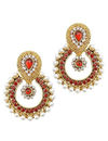 YouBella Designer Red Traditional Pearl Earrings