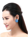 Youbella Jewellery Presents Gracias Collection Crystal Stud Earrings For Girls And Women (Blue)