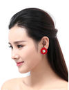 Valentine Gifts : YouBella Jewellery Presents Gracias Collection Floral Earrings for Girls and Women (Red)