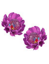 YouBella Crystal Purple Floral Fancy Earrings for Girls and Women