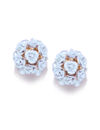 YouBella Grey Gold-Plated Floral Stone-Studded Double Sided Studs