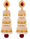 YouBella Jewellery Traditional Gold Plated Jhumka/Jhumki Earrings for Girls and Women (Red)