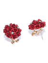 YouBella Fashion Jewellery Rose Shape Stud Earrings for Girls and Women (Red)