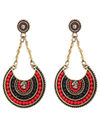 YouBella Jewellery Bohemian Earrings for Girls and Women (Red-Black)