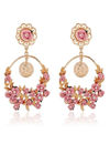 YouBella Jewellery Gold Plated Flower Shape Resin Earrings for Women and Girls (Pink1)