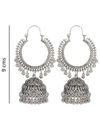 YouBella Stylish Party Wear Afghani Jewellery Oxidized Silver Jhumkis Earrings for Women (Silver)(YBEAR_32197)