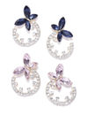YouBella Jewellery Crystal Floral Earrings Combo For Girls and Women